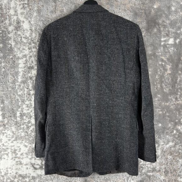 Woodmere Sz 41L Wool Career Notched Blazer Jacket Gray Long Sleeve Button Lined - Picture 4 of 10